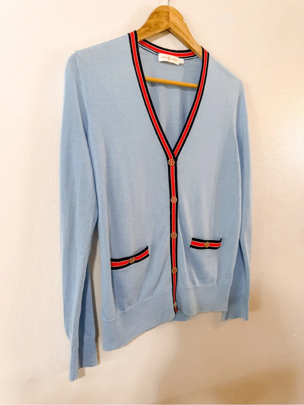 Tory Burch |‎ Madeline Colorblock Merino Wool Cardigan